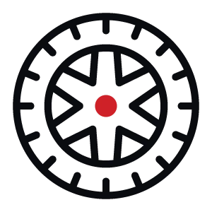 icon representing wheels and tires